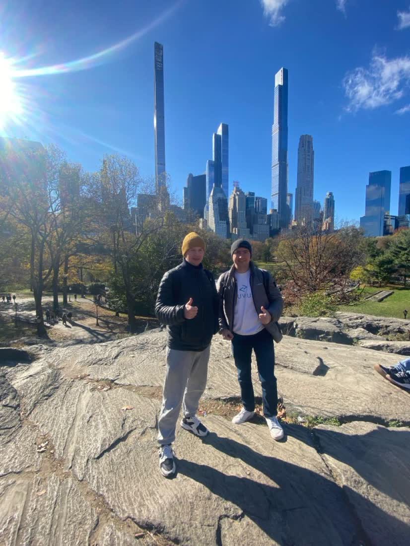 Two of the Fluvius team in Central Park, New York, between client sessions