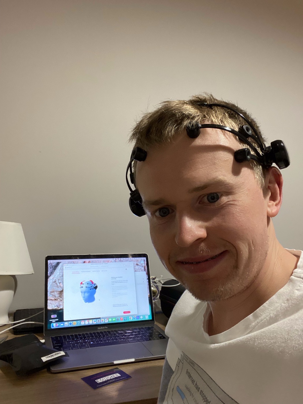 Georgiy Gres wearing the EMOTIV BCI headset