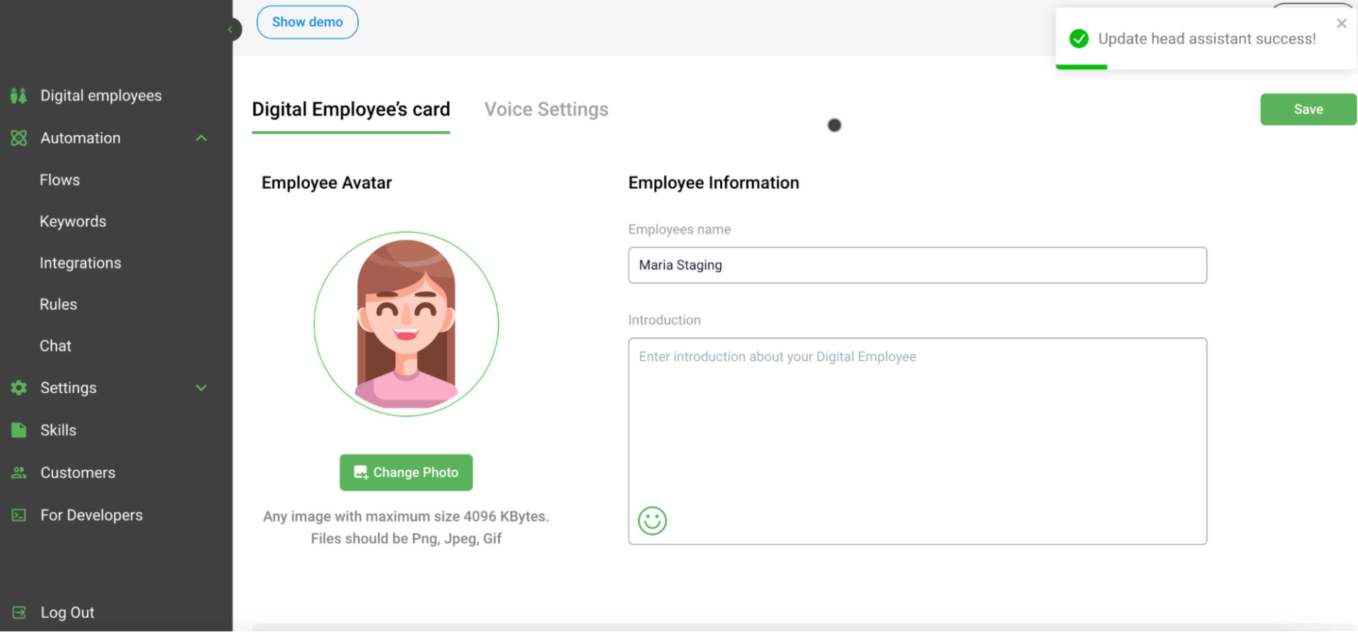Digital Employee — Chat & Video AI Agent — screen 4