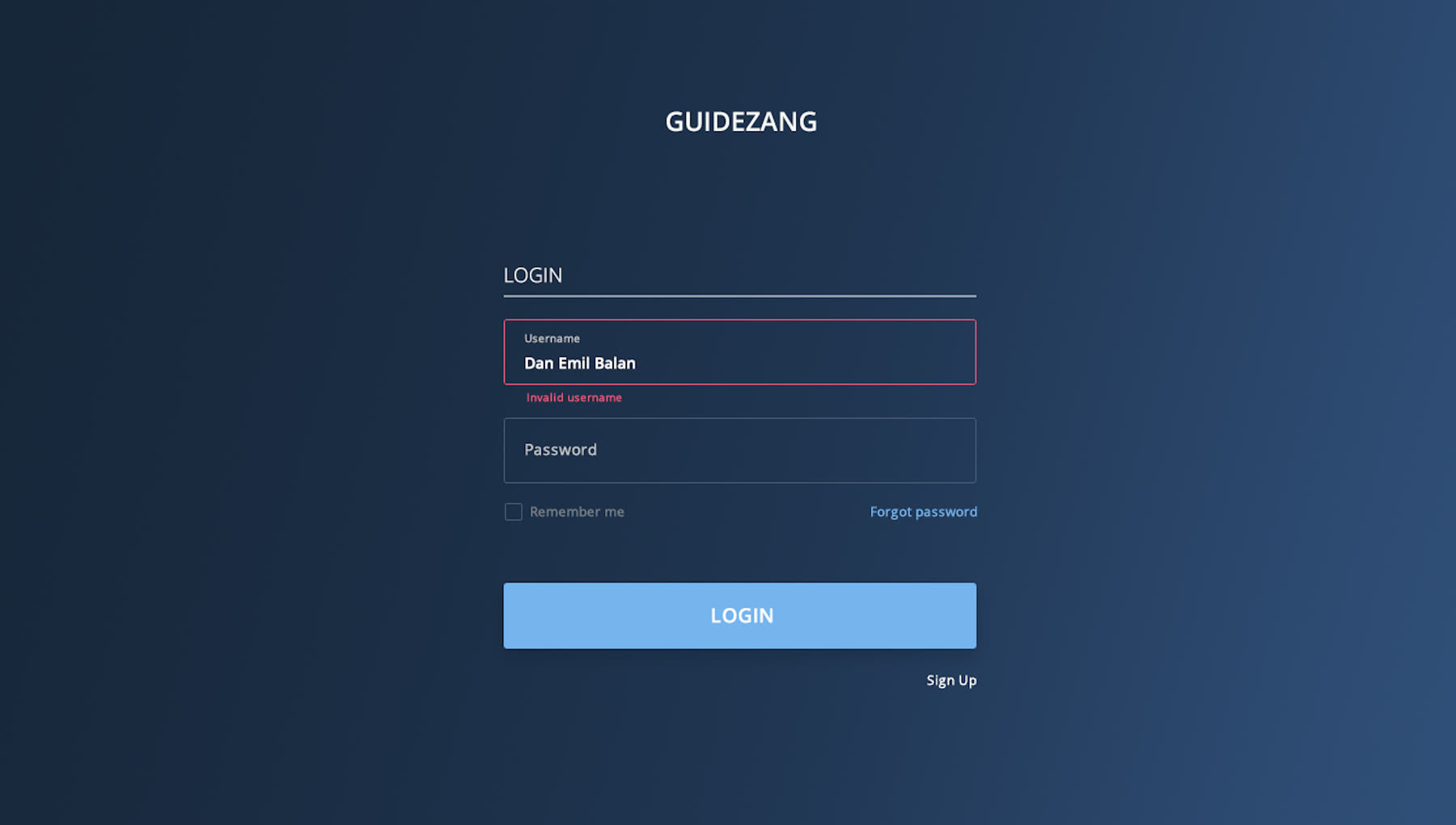 GuideZang — sign-in screen