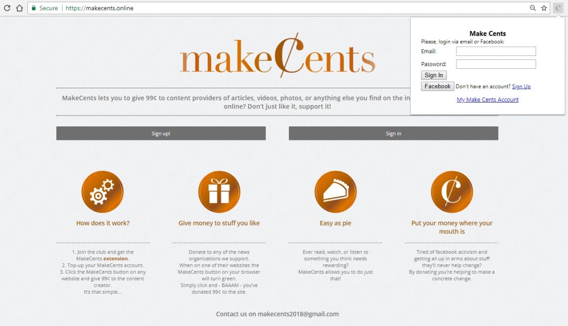 MakeCents — media micro-donations