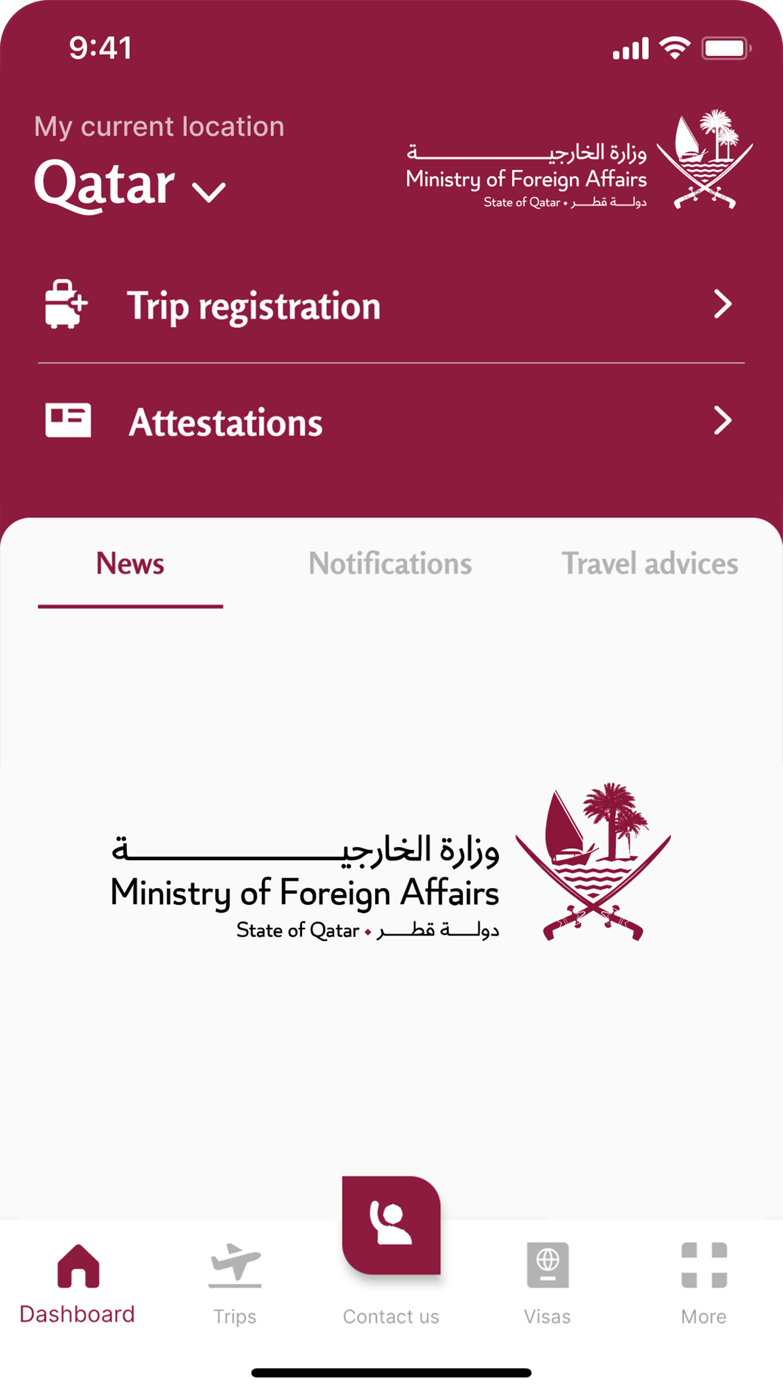 MOFA Qatar app — screen 2